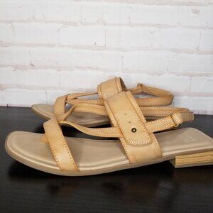 Frye And Co Cassia Womens Sandals Toe 10 Tan Nude Leather